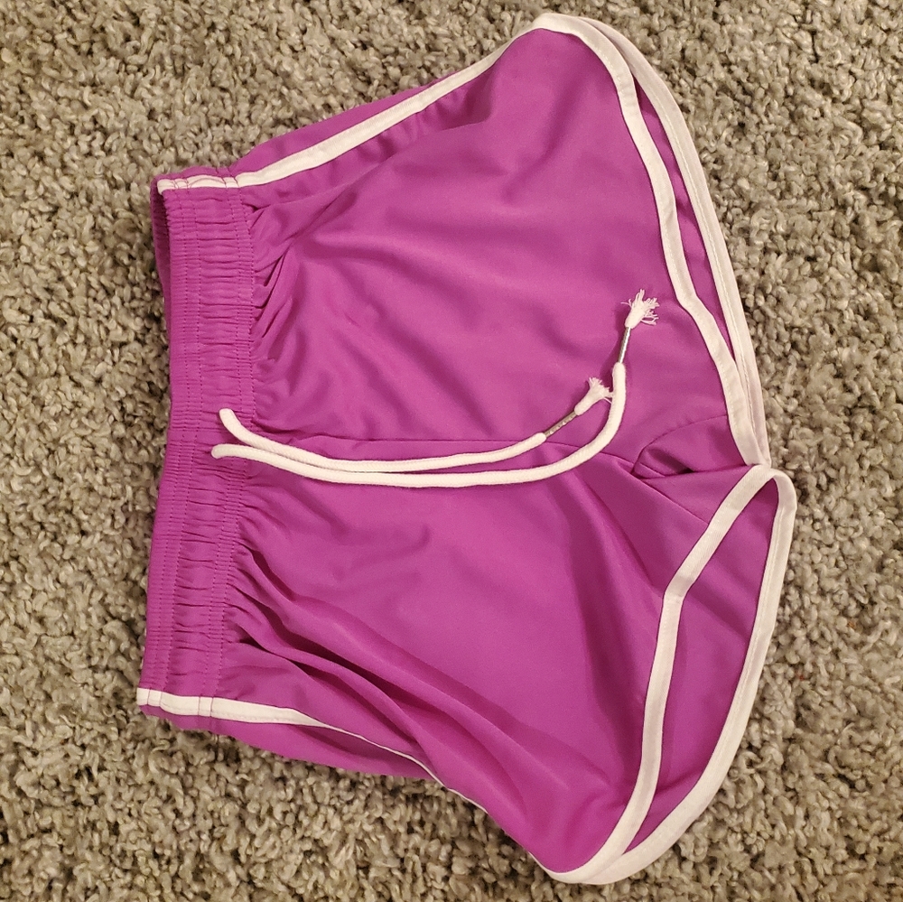 Purple athletic shorts